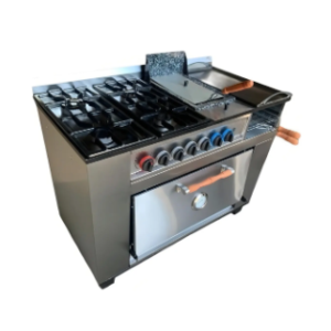 Cocina Industrial Depaolo 4h + Plancha 90 Cm Puerta Ciega