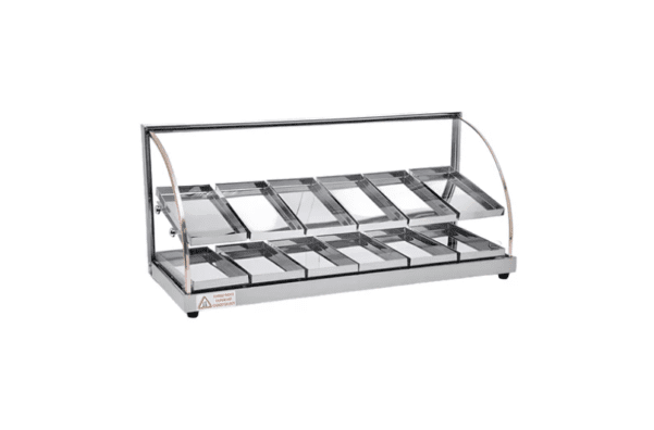 Mantenedor De Comida Caliente Curvo Eléctrico 93cm - 12 bjas